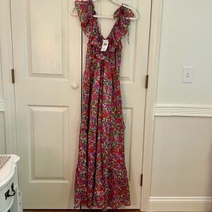 NWT Banjanan Floral Print Maxi Dress Size S